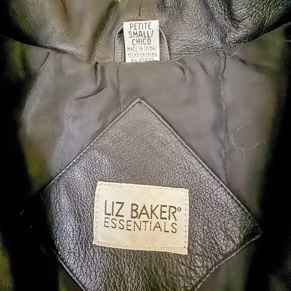 Liz Baker Essentials Black Genuine Leather Trench Coat Belted Long Jacket - Picture 3 of 5